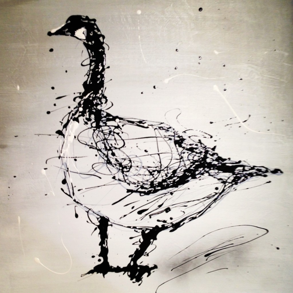 Baleful Goose - drip painting 