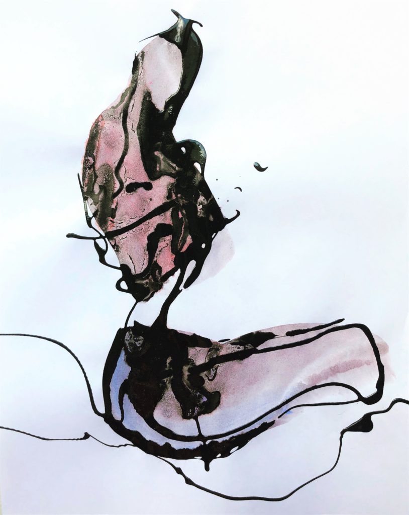 Woman Drip painting by Frank Marino Baker